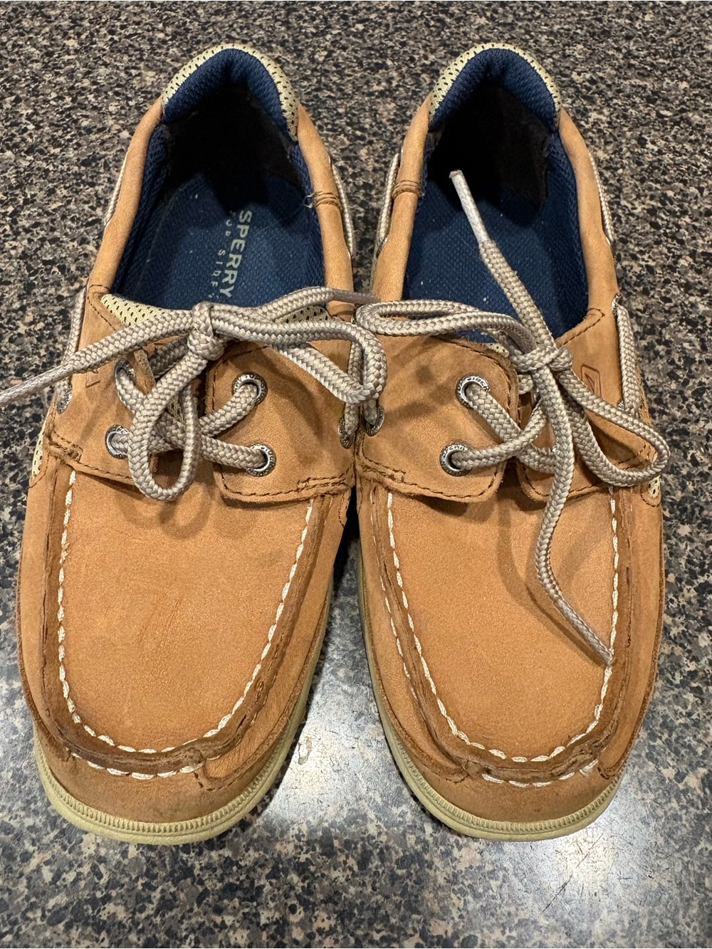 Sperry boys Brown Boat Shoes - Classic Leather Deck Shoes size 1.5